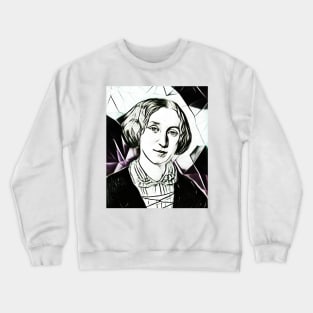 George Eliot Black and White Portrait | George Eliot Artwork 5 Crewneck Sweatshirt